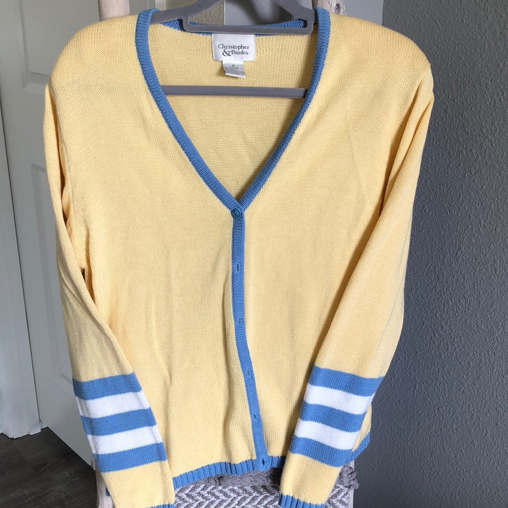 Christopher & Banks Vintage Yellow/Blue Sweater M